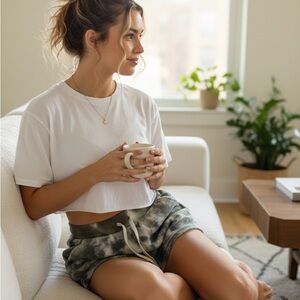 Feat BlanketBlend Shorts in Green/Grey Tie Dye - S - NWT